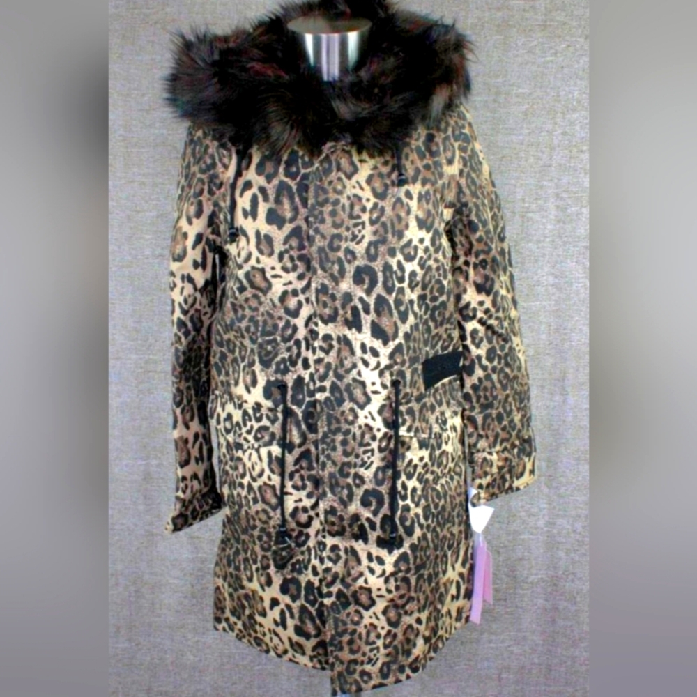Avec Les Filles leopard fur lined coat